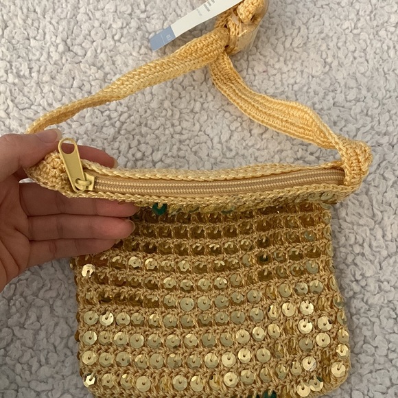 Gold Mini Crochet and Sequin Bag - Picture 11 of 15